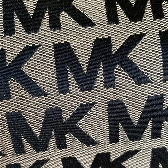 Michael Kors Black and Tan Tote with Geometric Pattern - Picture 12 of 13